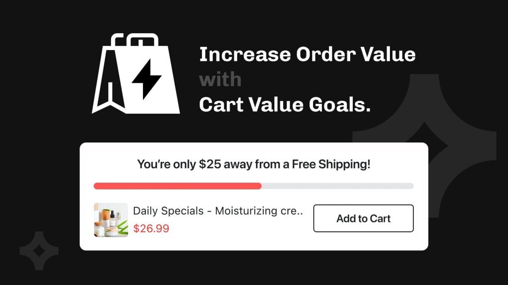 Increase order value with shopify free shipping bar application.