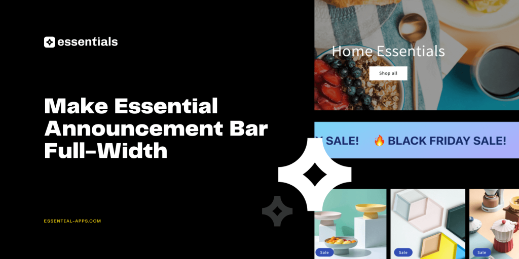 Make Shopify announcement bar full width.