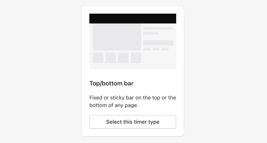 Top bar countdown timer.