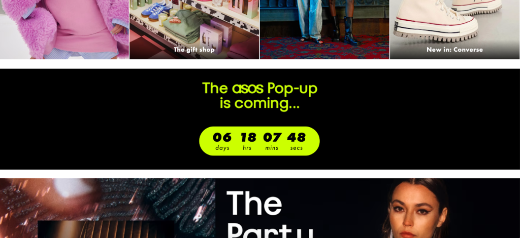 Asos Countdown Timer Announcement Bar.