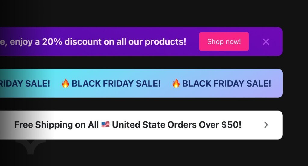 The Best Announcement Bar for Shopify Examples.