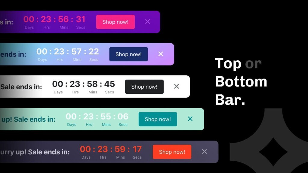 Top bottom shopify countdown timer bar.